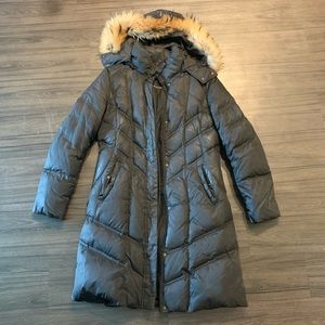 Andrew Marc down jacket with fur trim hood